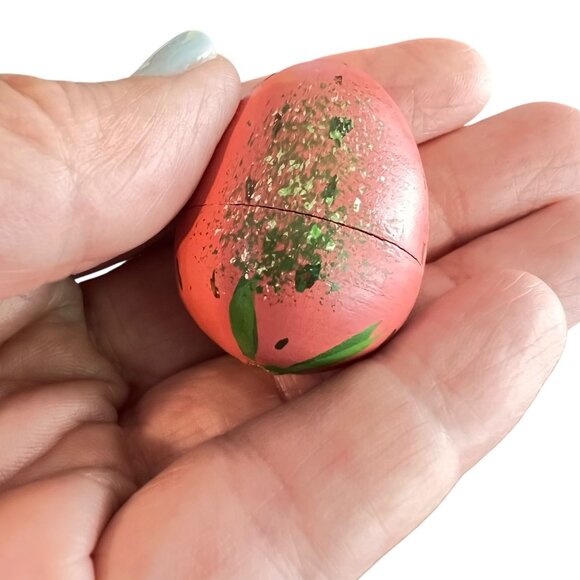 Vintage Wood Hand Painted Nesting Fruit Set Pear Apple Strawberry Cherry - Picture 8 of 15